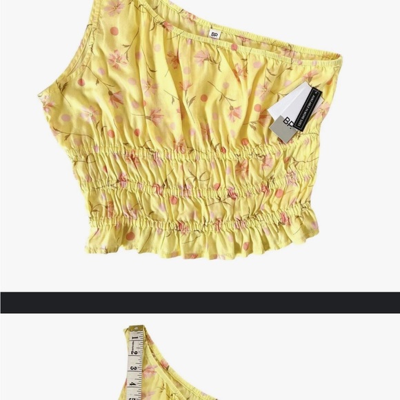 BP one shoulder yellow floral top. Size xs. - Picture 2 of 5